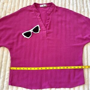 Vibrant Magenta Relax Fit Blouse Size M